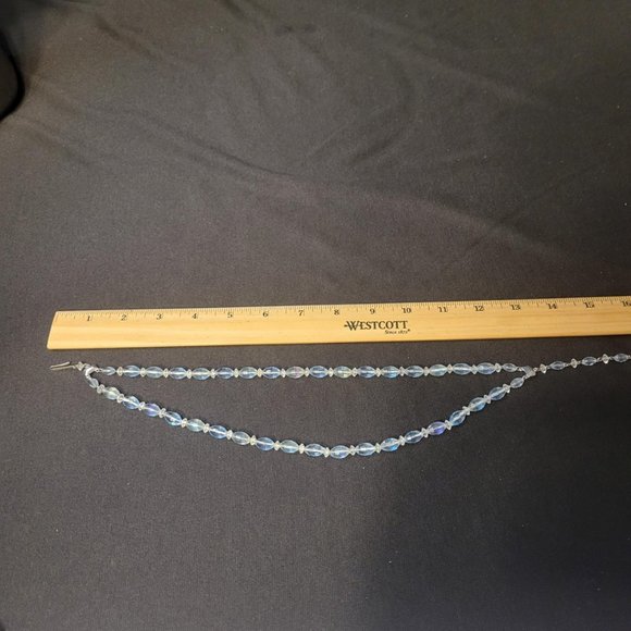 Vintage Necklace 16” West Germany Two Strand Mid Century Light Blue Clear Marked - Picture 6 of 8